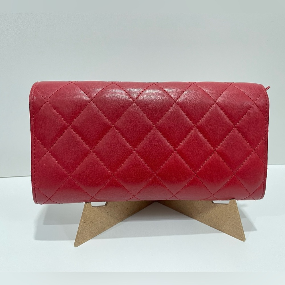 Authentic Chanel Lambskin Quilted Long Flap Wallet - Picture 3 of 12